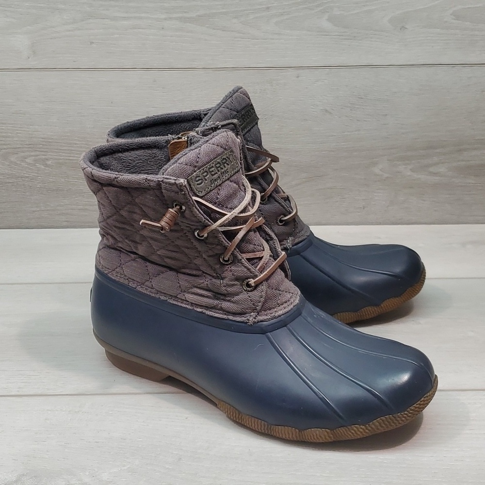 Sperry Womens Ankle Duck Boots Rubber Shoes sz 9M